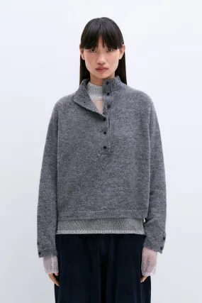 Cordera - Baby Alpaca & Wool Polo Sweater Grey