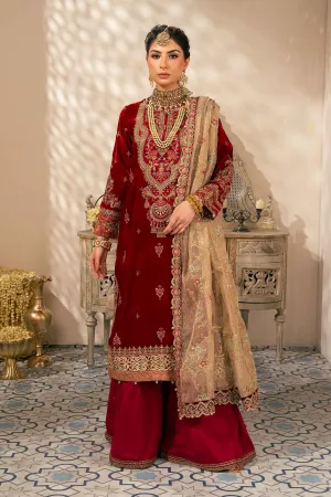 3 Piece Embroidered Velvet Suit | SF-W24-29