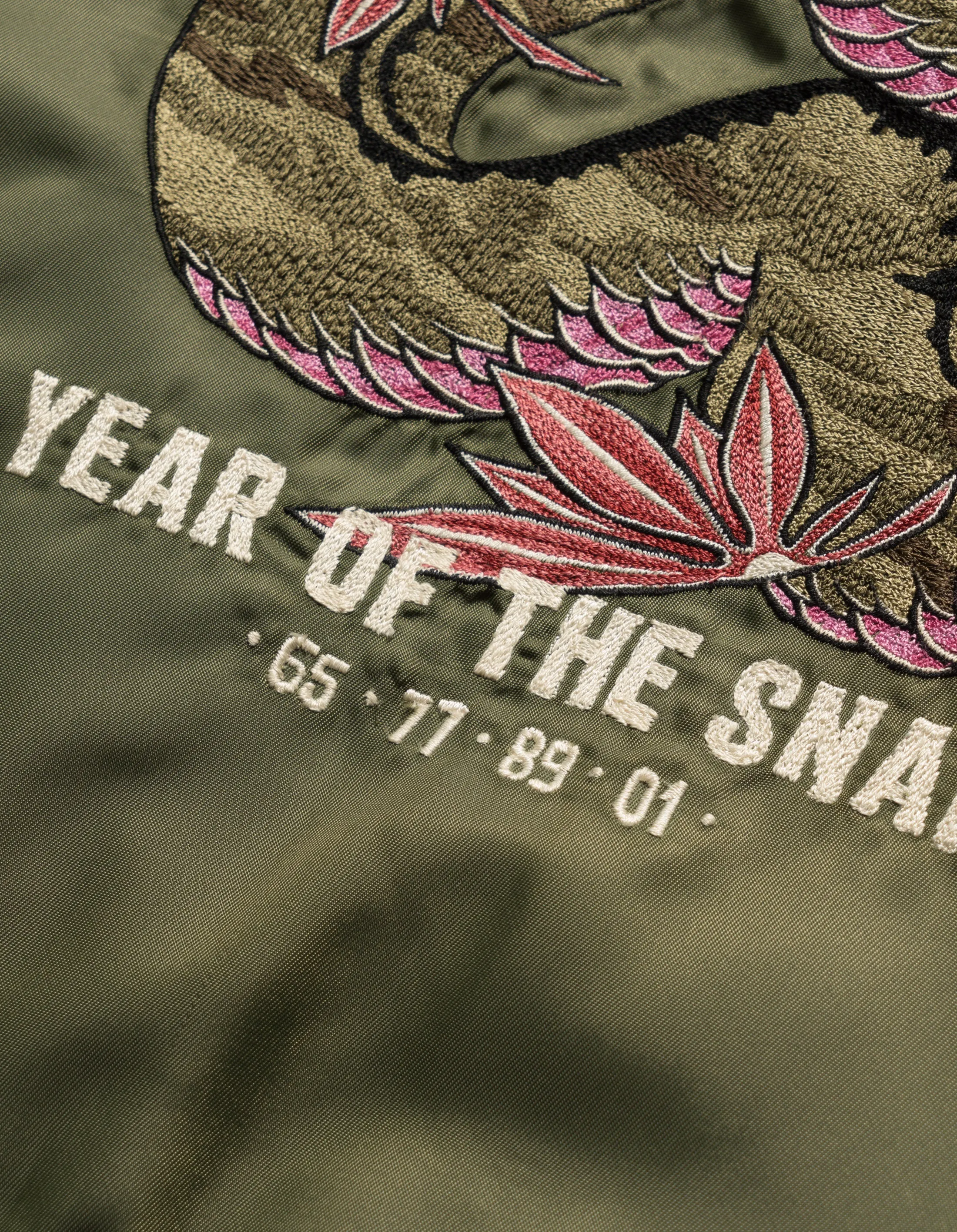 6006 Year of the Snake MA1 Kimono Olive OG-107F