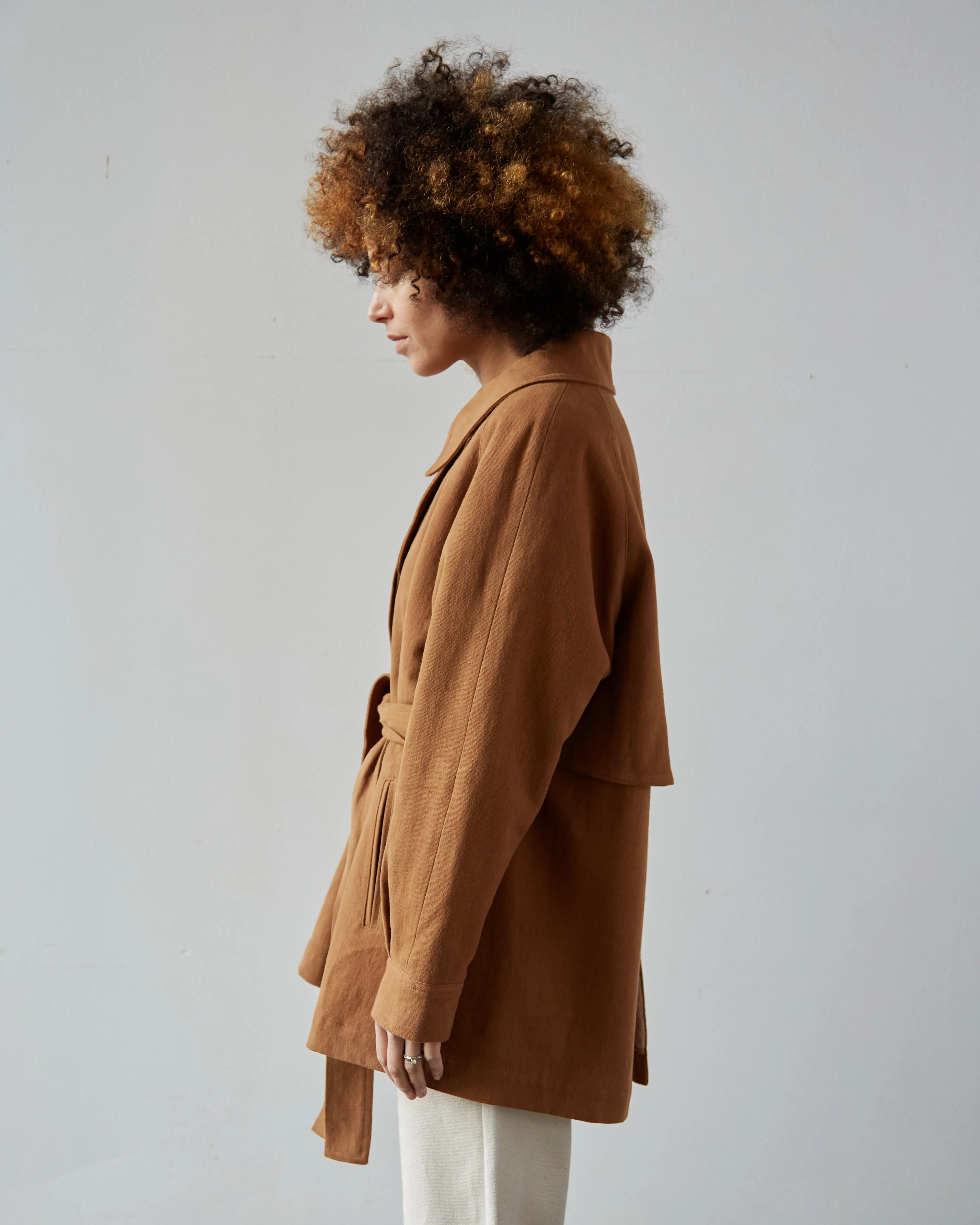 7115 Layered Short Coat, Cinnamon