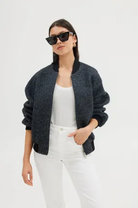 Alanna Boucle Bomber - Charcoal