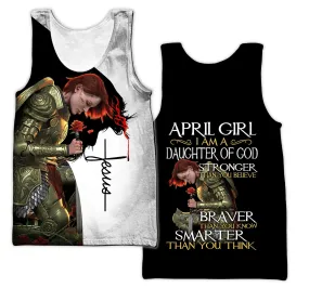 April Girl Daughter Of God Customized Tank Top - Christian Tank Top For Men