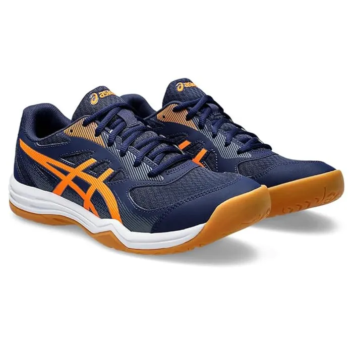 Asics Upcourt 5 (Peacoat/ Shocking Orange ) Badminton Shoes