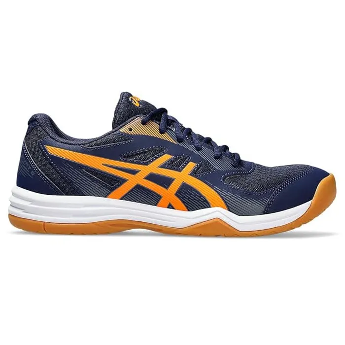 Asics Upcourt 5 (Peacoat/ Shocking Orange ) Badminton Shoes