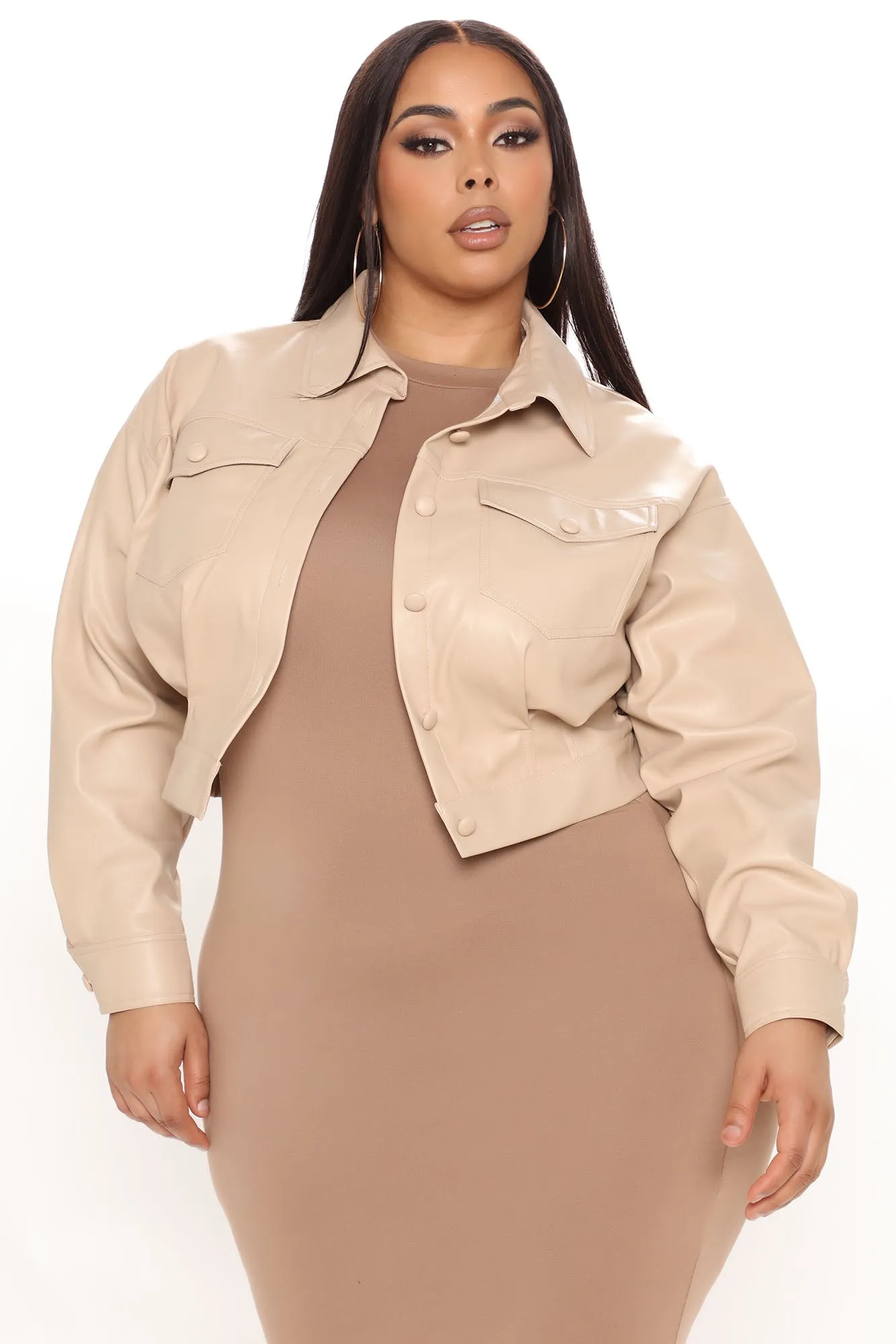 Before The Night Ends Faux Leather Jacket - Sand