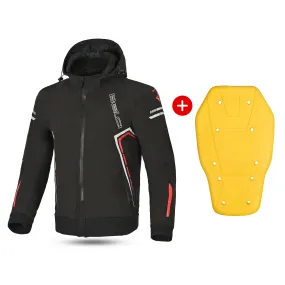 BELA Breeze Softshell Motorbike Riding Hoodie Black Red