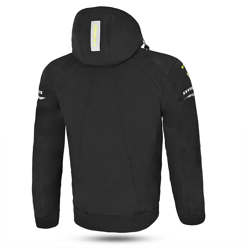 BELA Breeze Softshell Motorbike Riding Hoodie Black Yellow