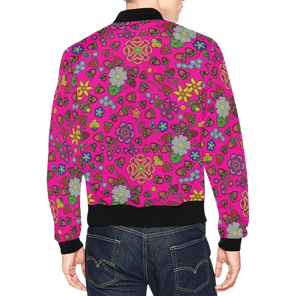 Berry Pop Blush All Over Print Bomber Jacket for Men