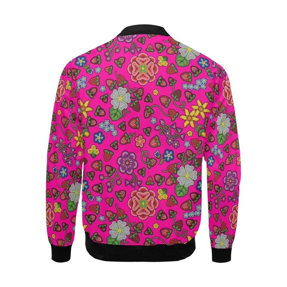 Berry Pop Blush All Over Print Bomber Jacket for Men