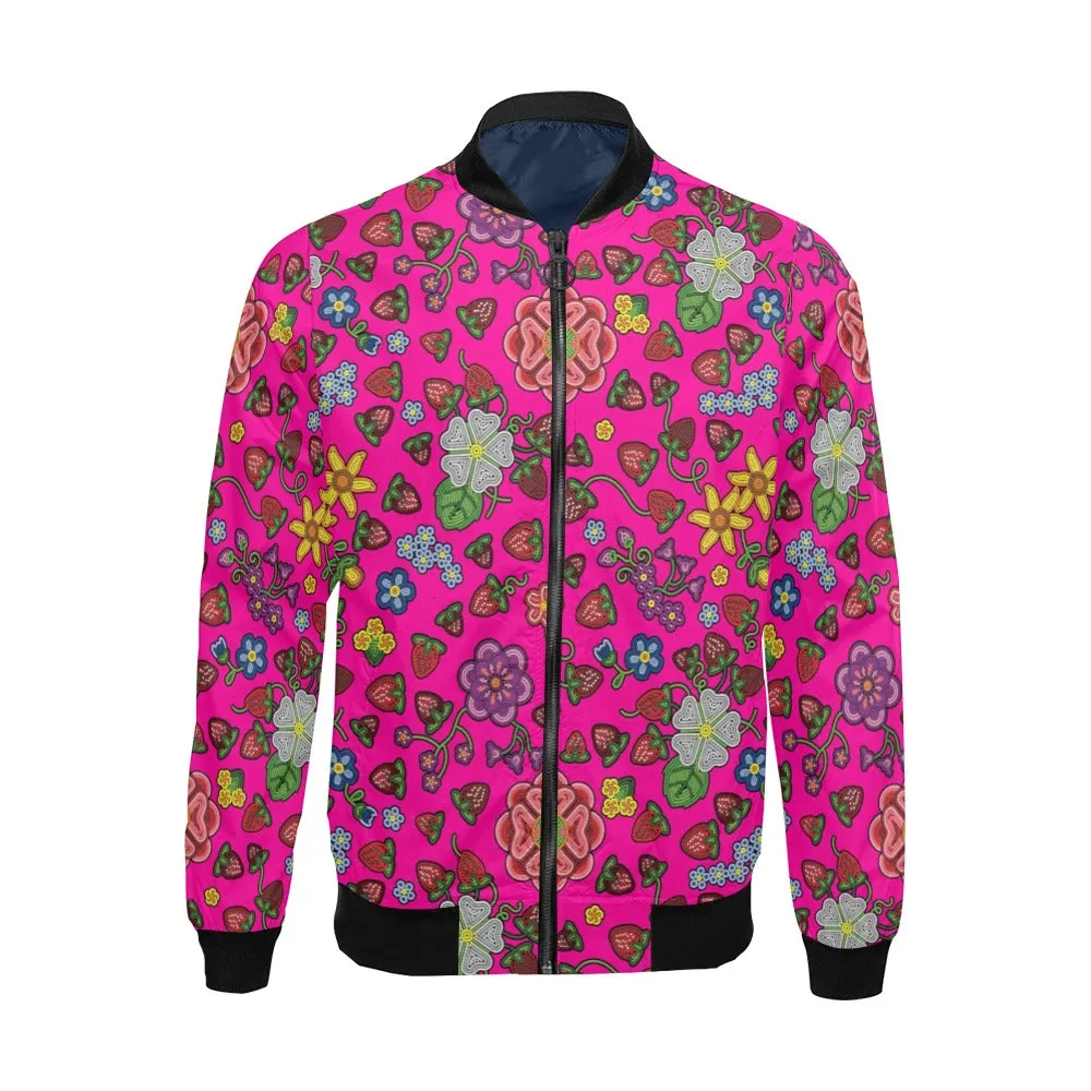 Berry Pop Blush All Over Print Bomber Jacket for Men