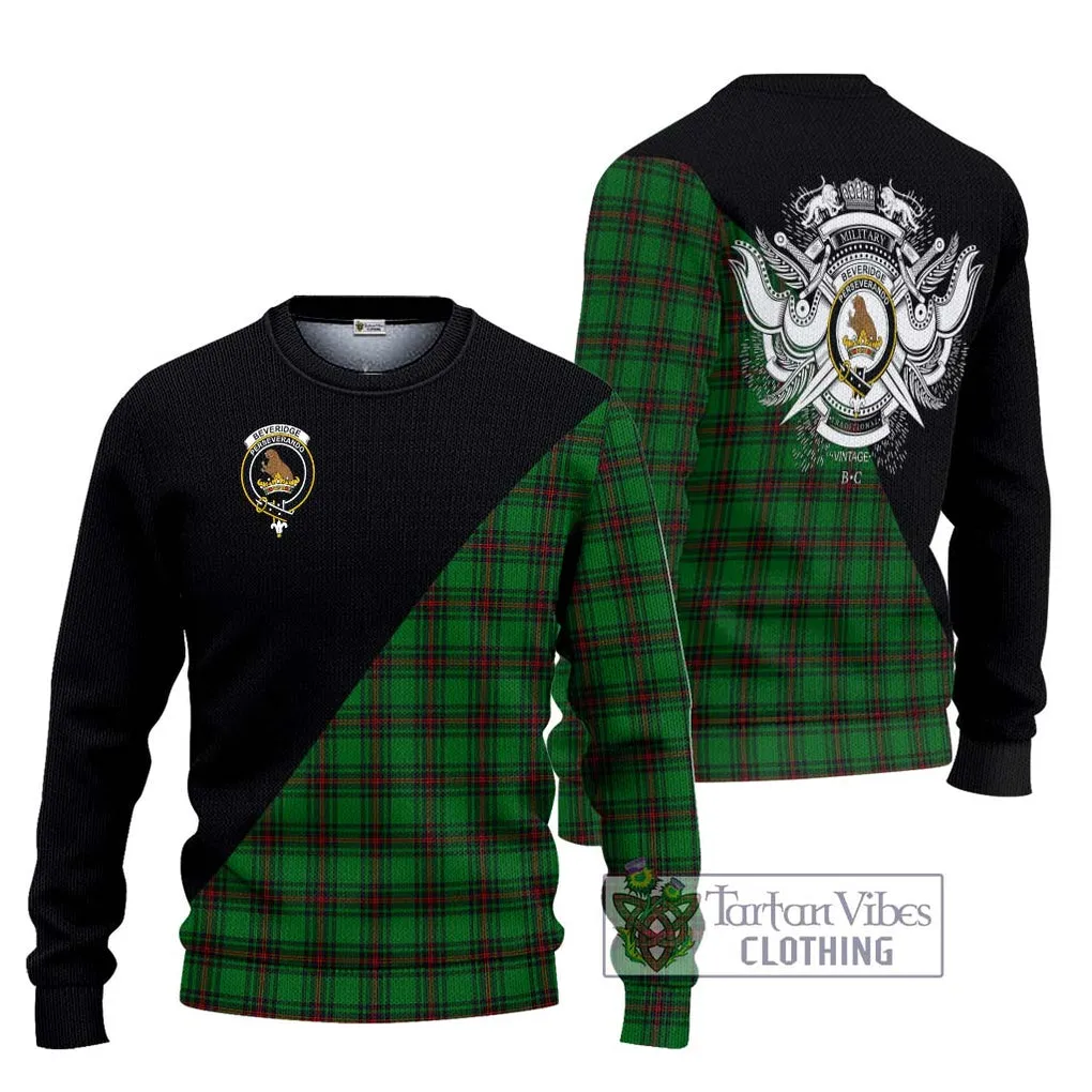 Beveridge Tartan Ugly Sweater with Family Crest and Military Logo Style