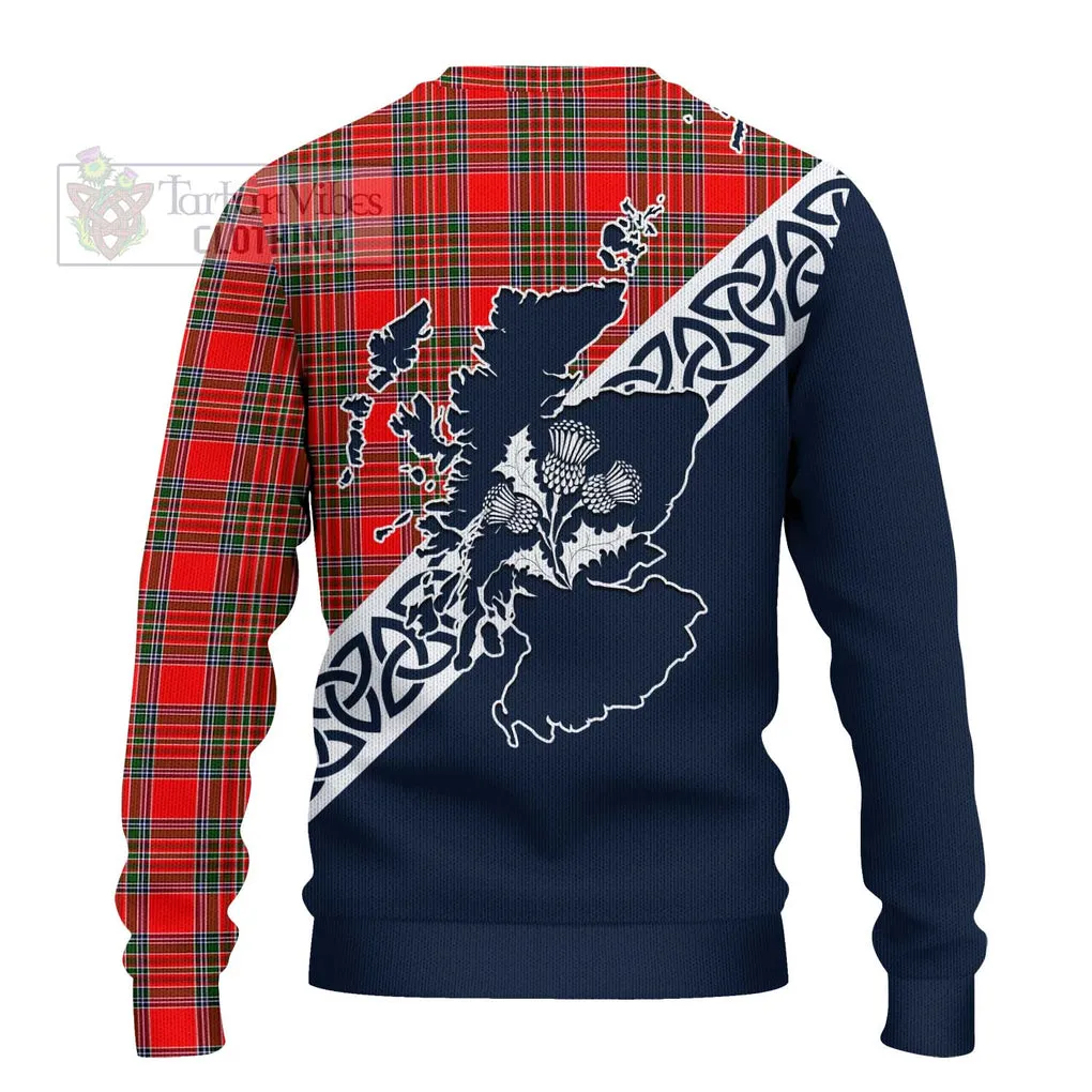 Binning Tartan Ugly Sweater Featuring Thistle and Scotland Map