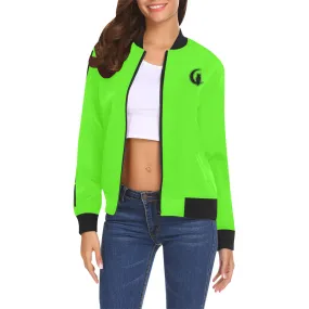 BLACC BORDER FLUO All Over Print Bomber Jacket for Women