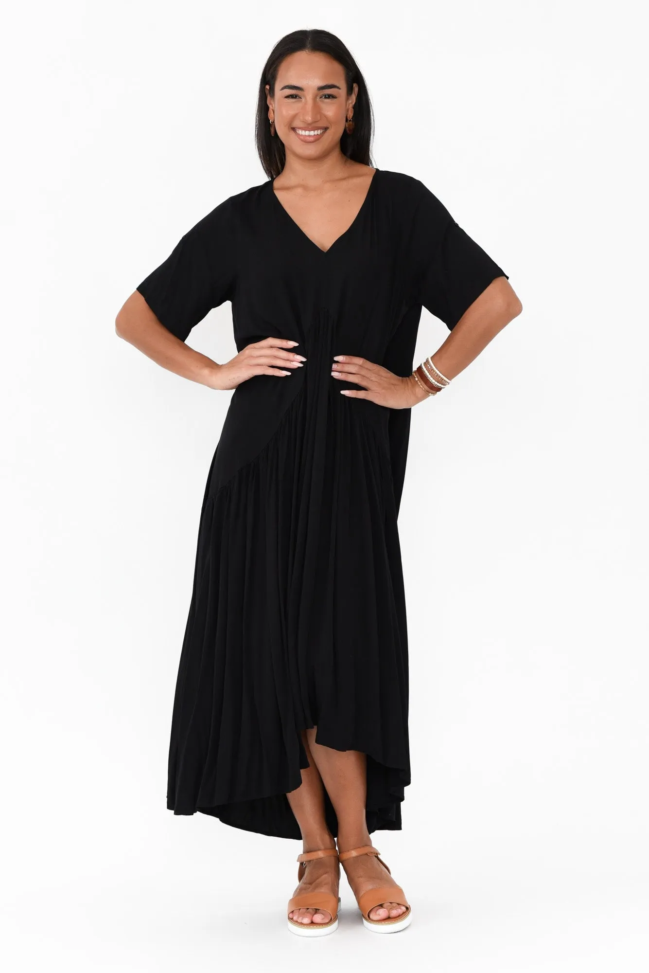 Black Peak Maxi Dress