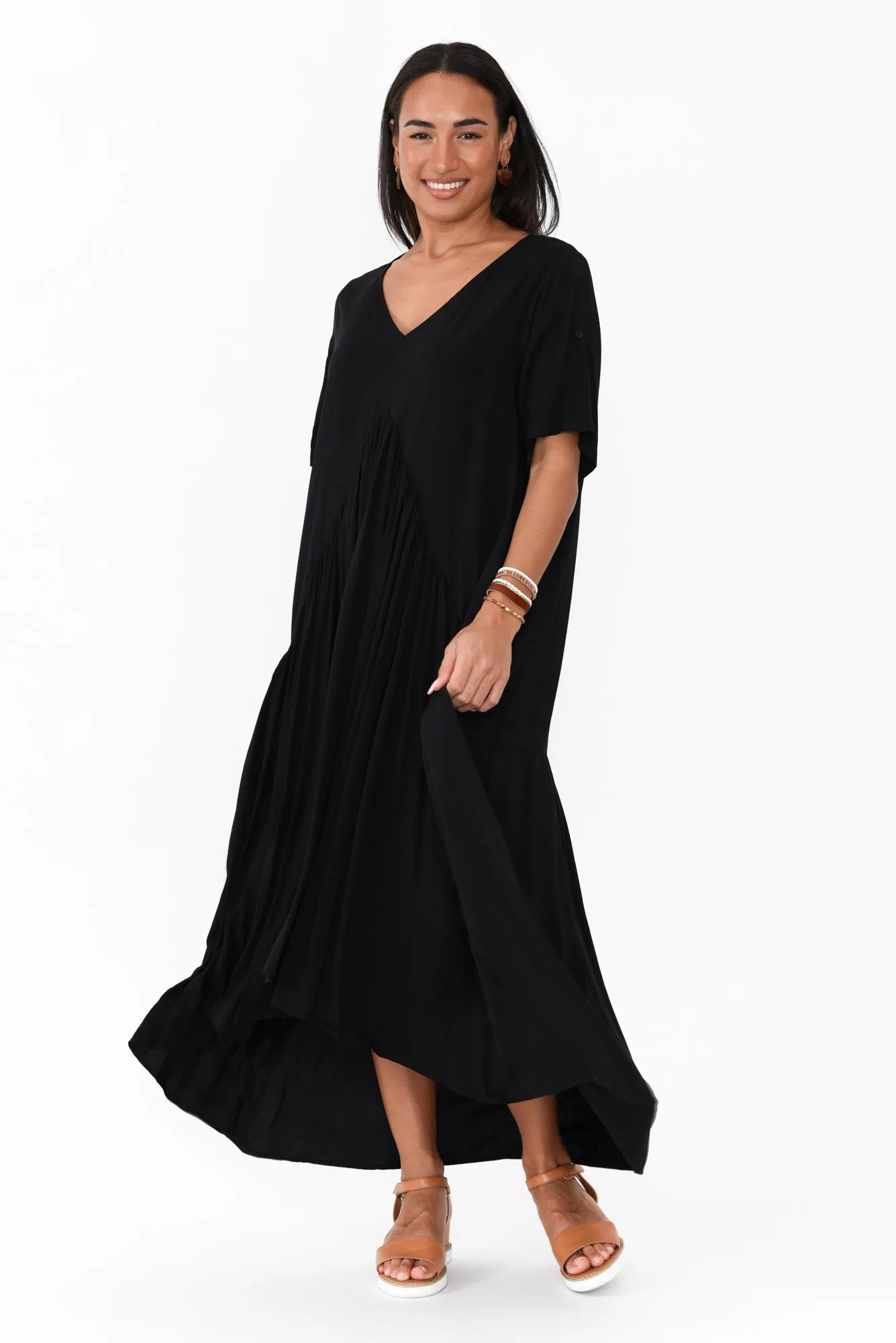 Black Peak Maxi Dress