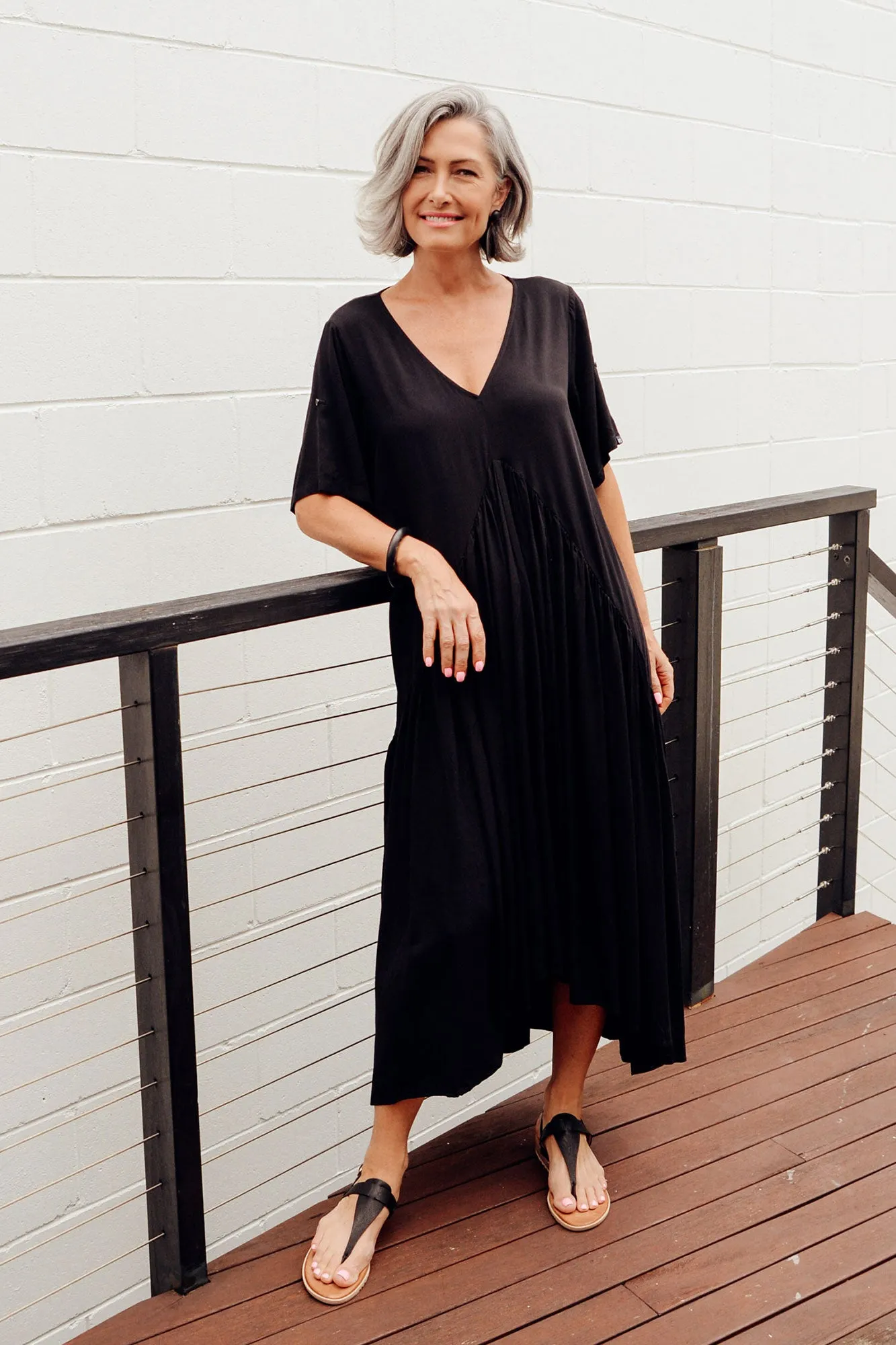 Black Peak Maxi Dress