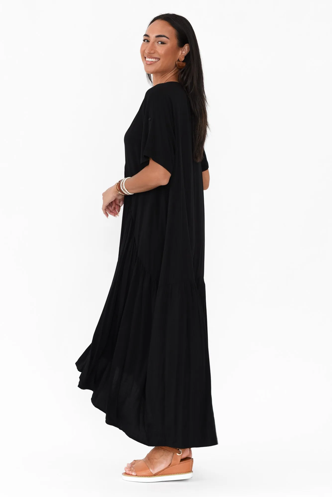 Black Peak Maxi Dress