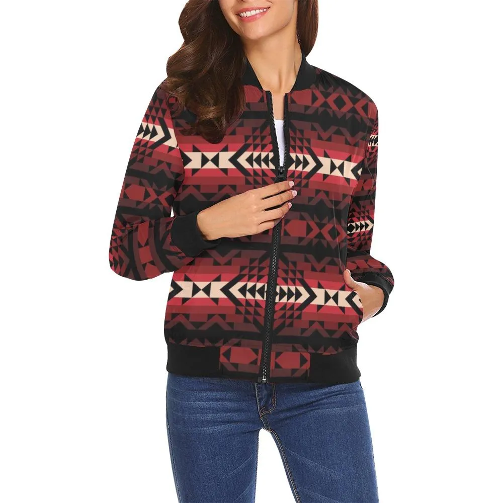 Black Rose Bomber Jacket for Women