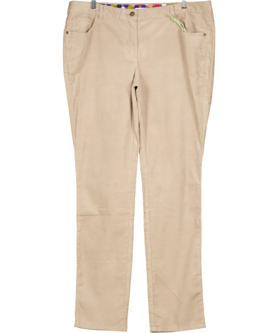 Boden warm Beige 5 Pocket Corduroy Slim Leg Trousers UK 18