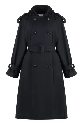 BOTTEGA VENETA Elegant Wool Gabardine Trench Coat