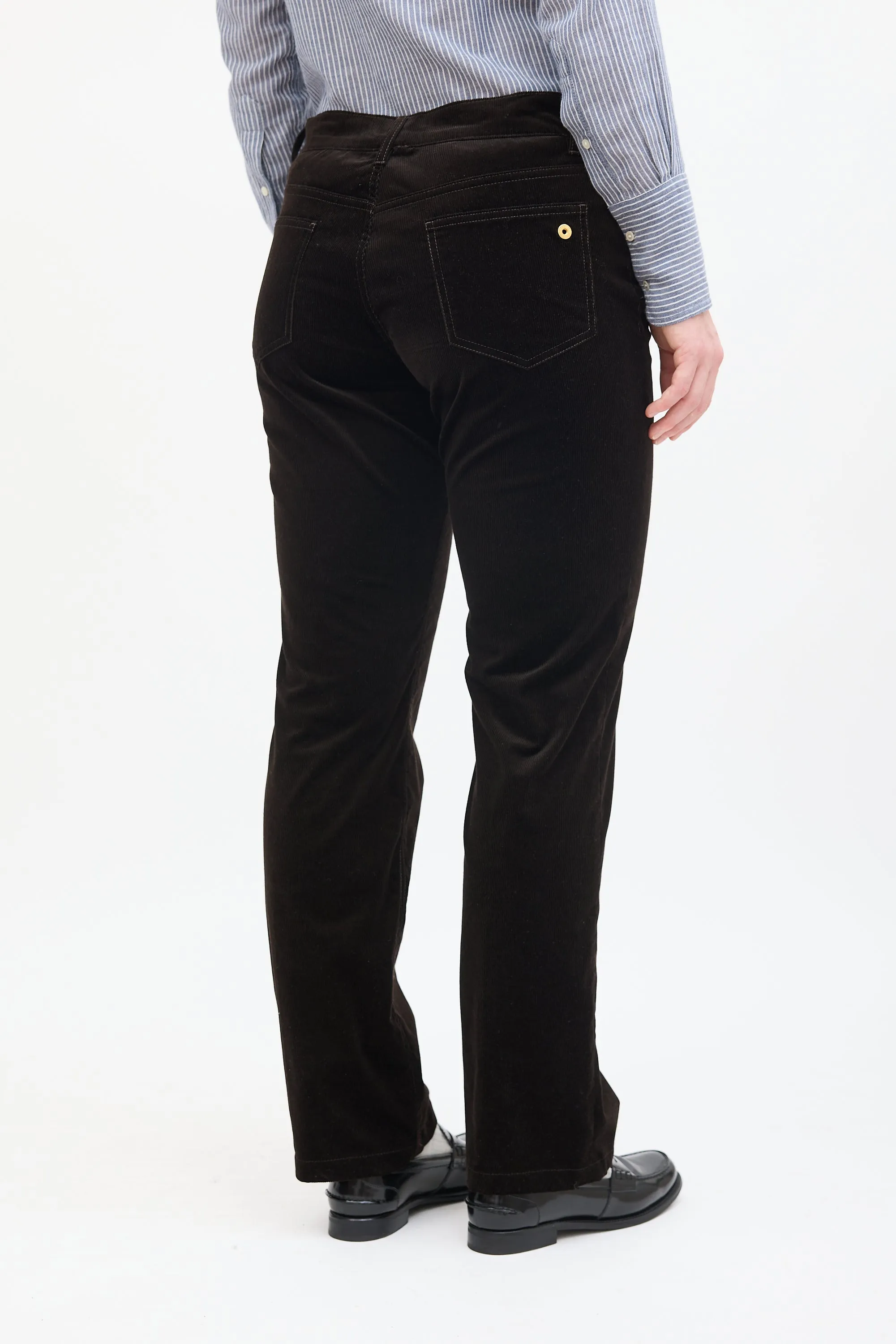 Brown Corduroy Straight Leg Pant