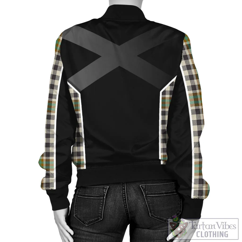 Burns Check Tartan Bomber Jacket with Family Crest and Scottish Thistle Vibes Sport Style