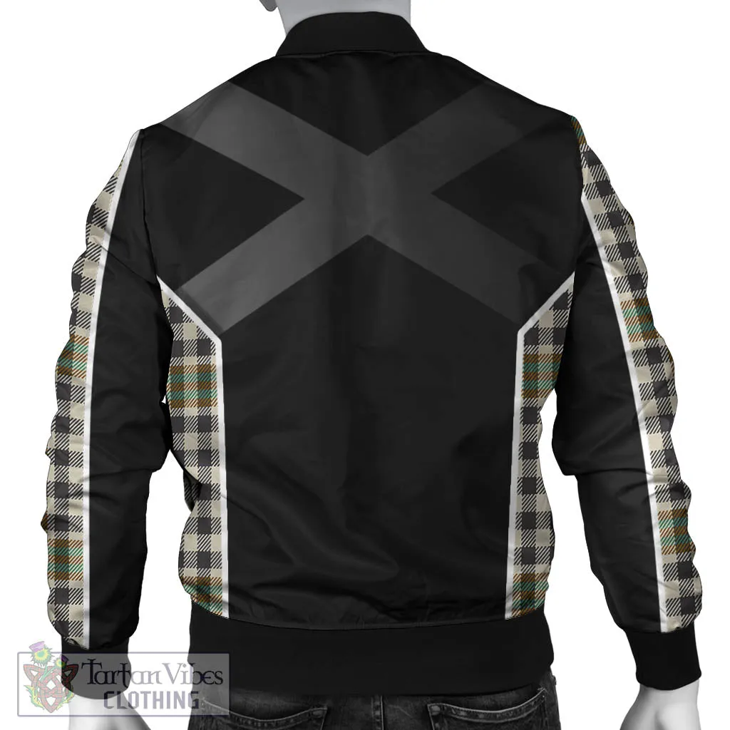 Burns Check Tartan Bomber Jacket with Family Crest and Scottish Thistle Vibes Sport Style