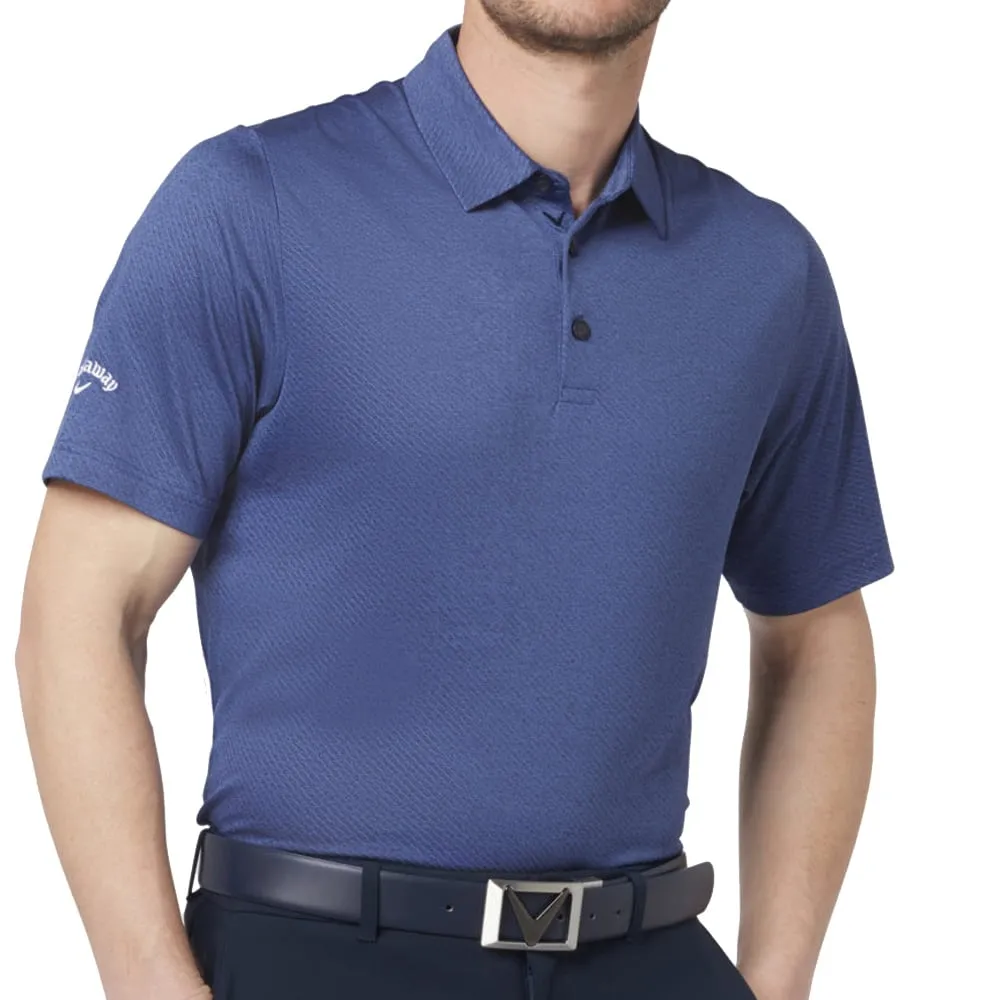 Callaway Heathered Jacquard Polo Shirt - Peacoat Heather