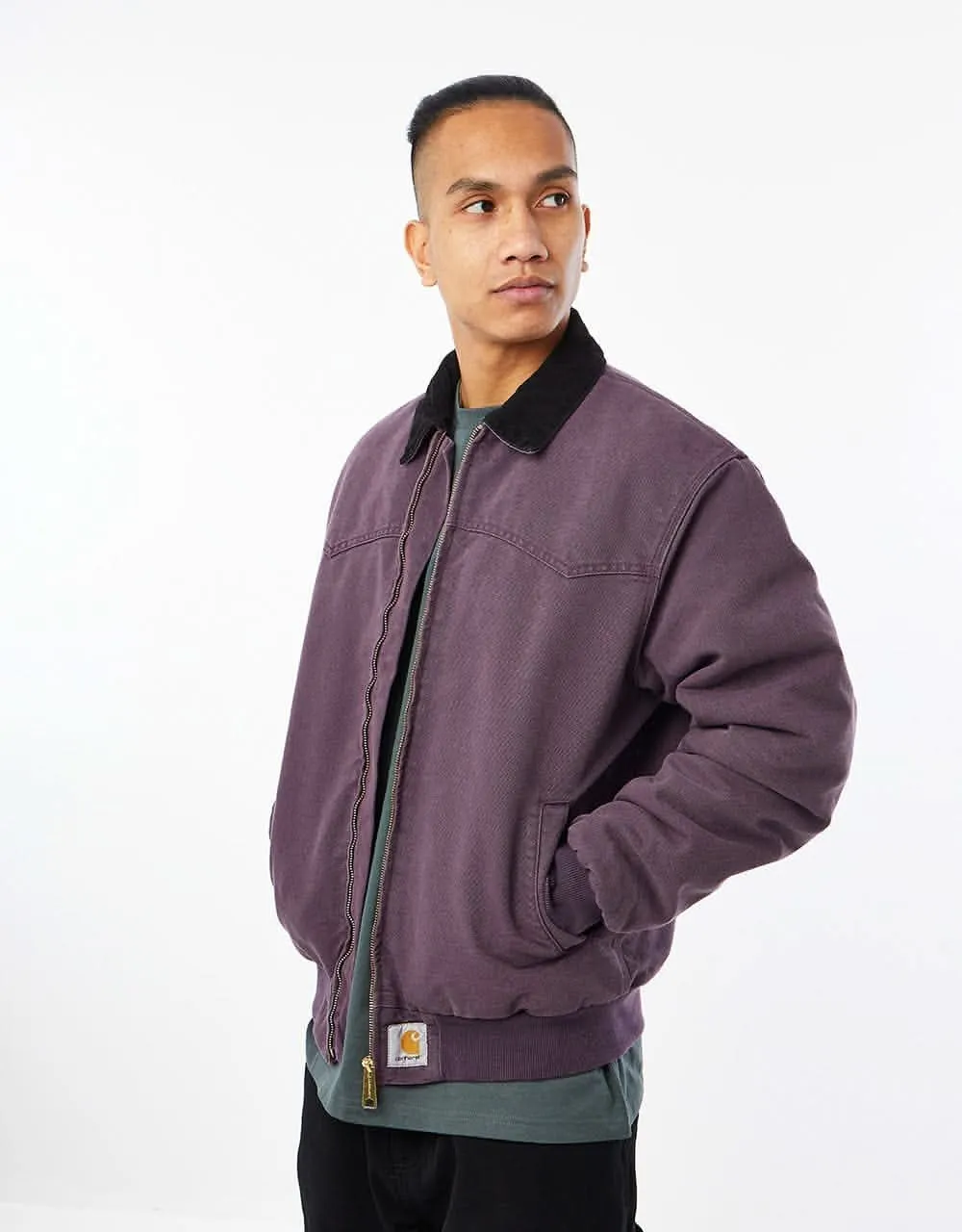 Carhartt WIP OG Santa Fe Jacket - Dark Plum/Black (Aged Canvas)