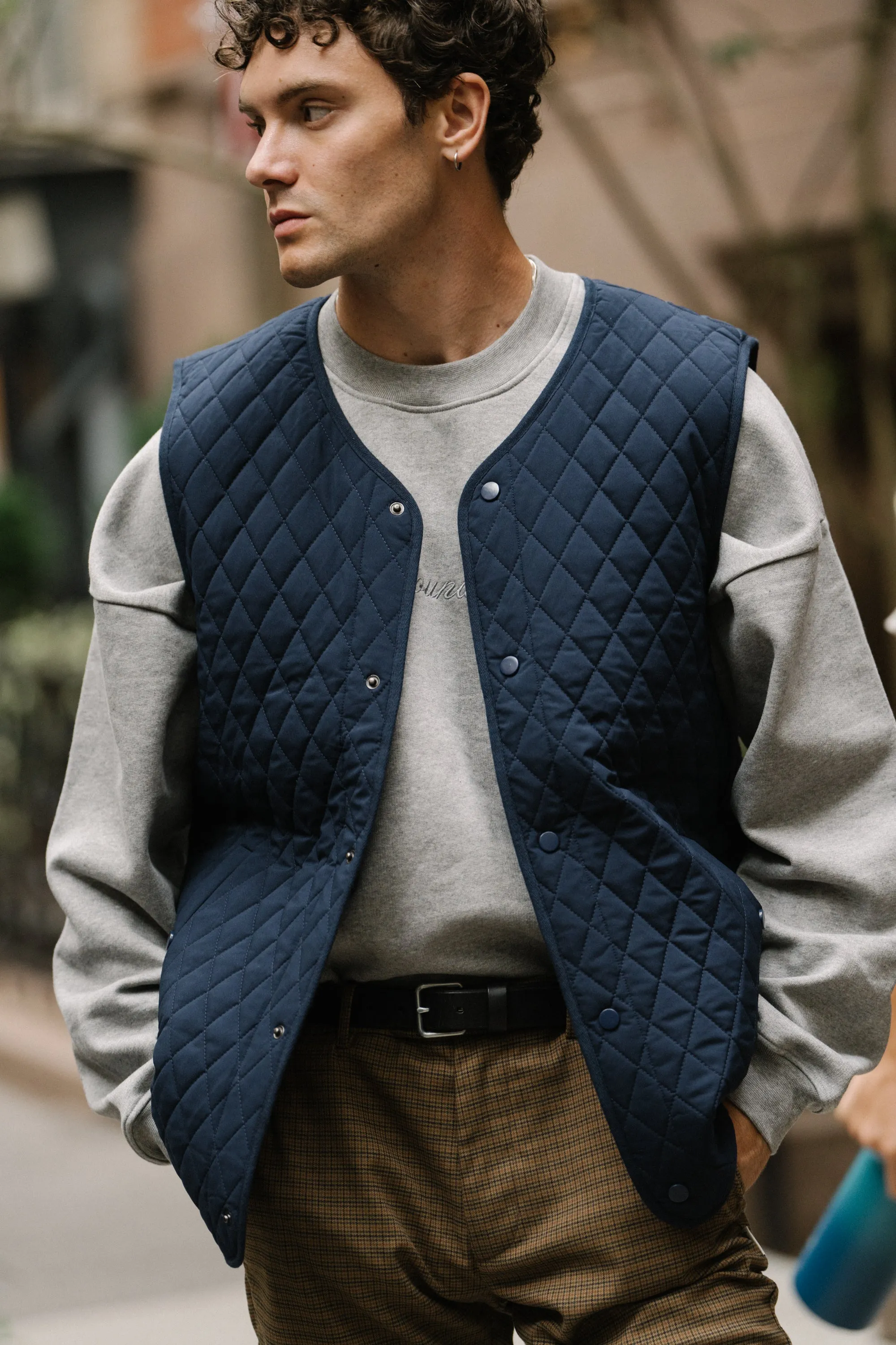 CHELSEA QUILTED VEST - NAVY