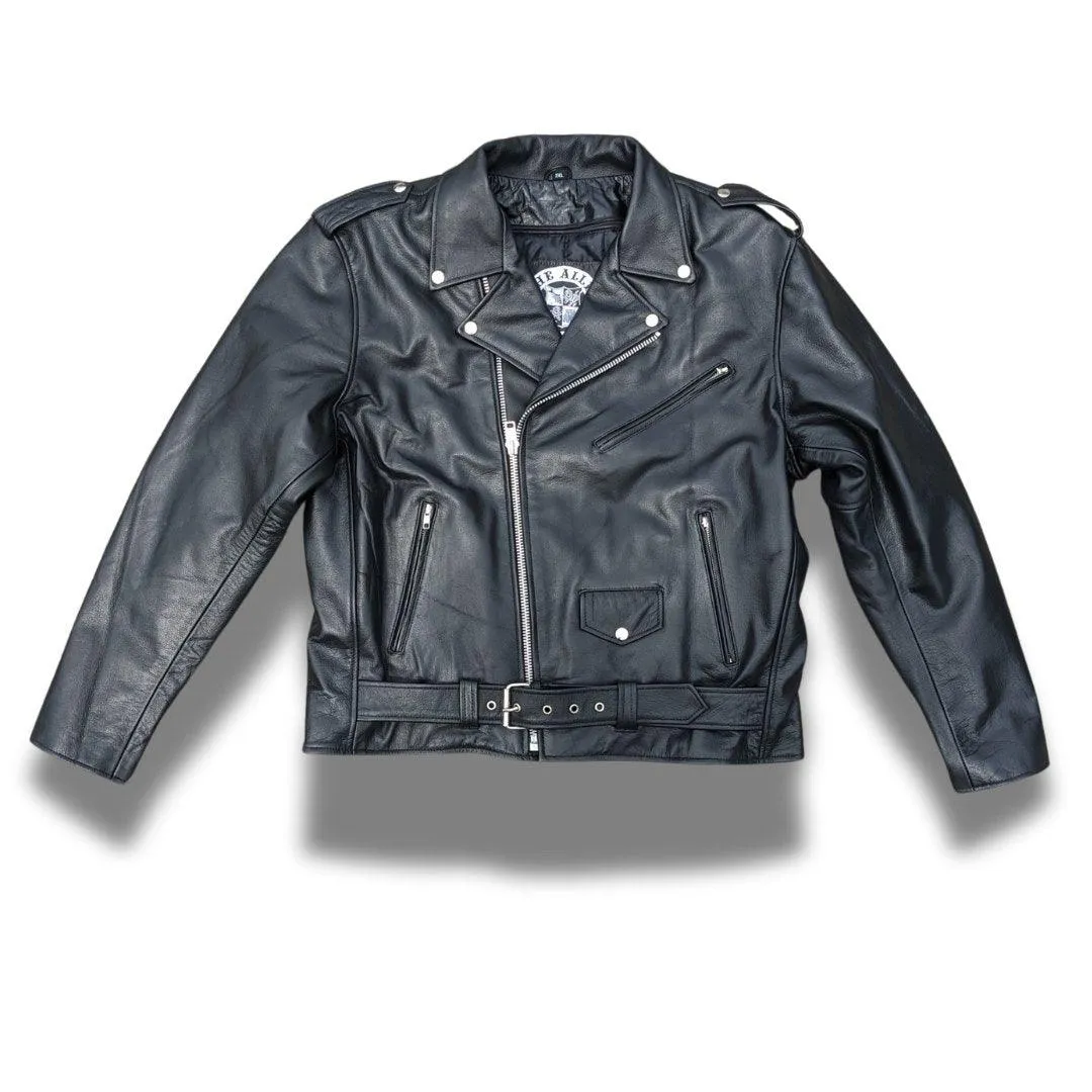 Classic Leather Mens Motorcycle Jacket