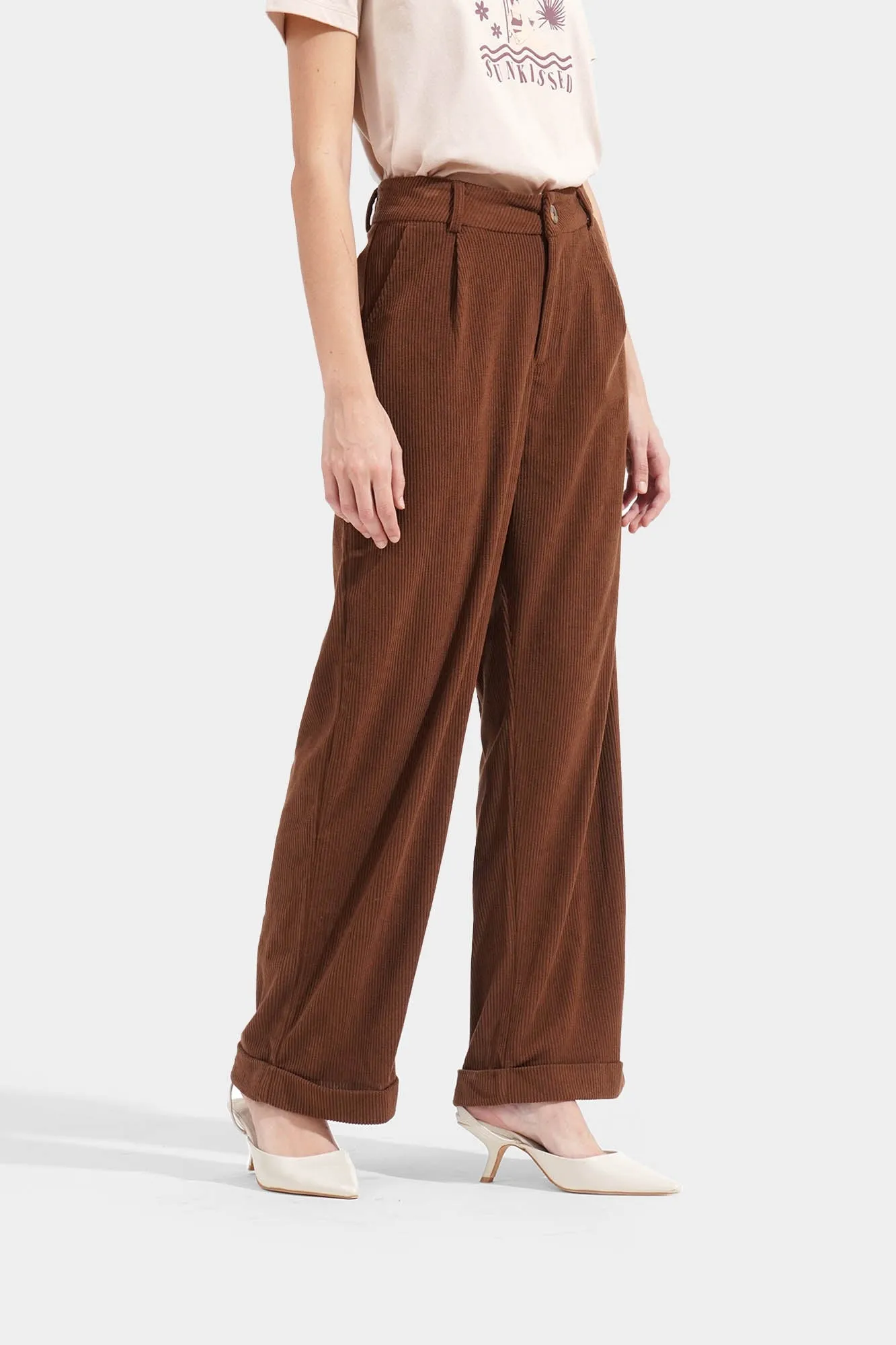 Corduroy Wide Leg Trousers