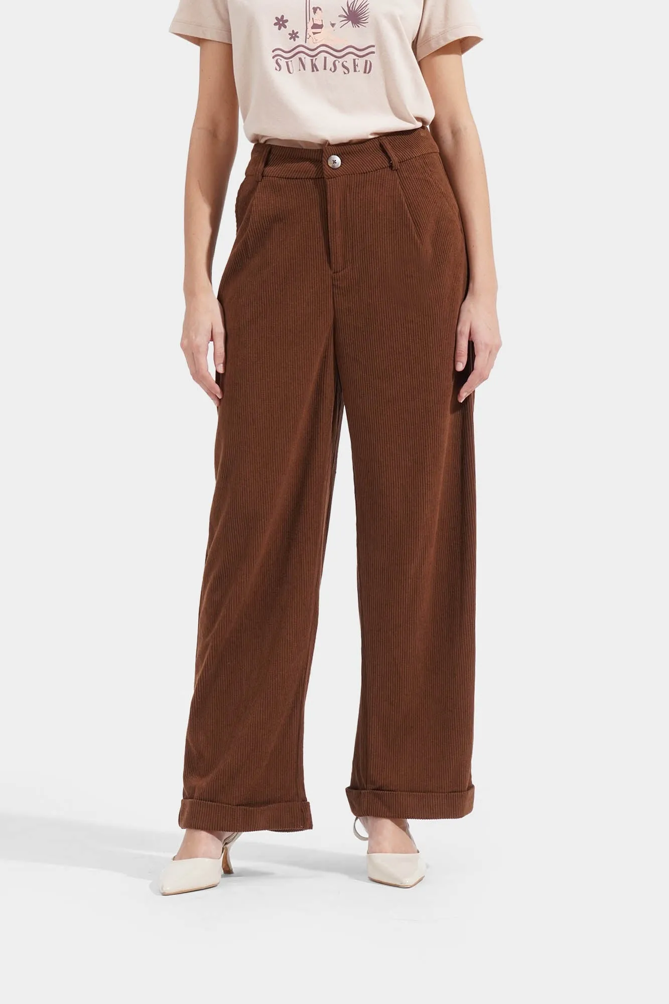 Corduroy Wide Leg Trousers