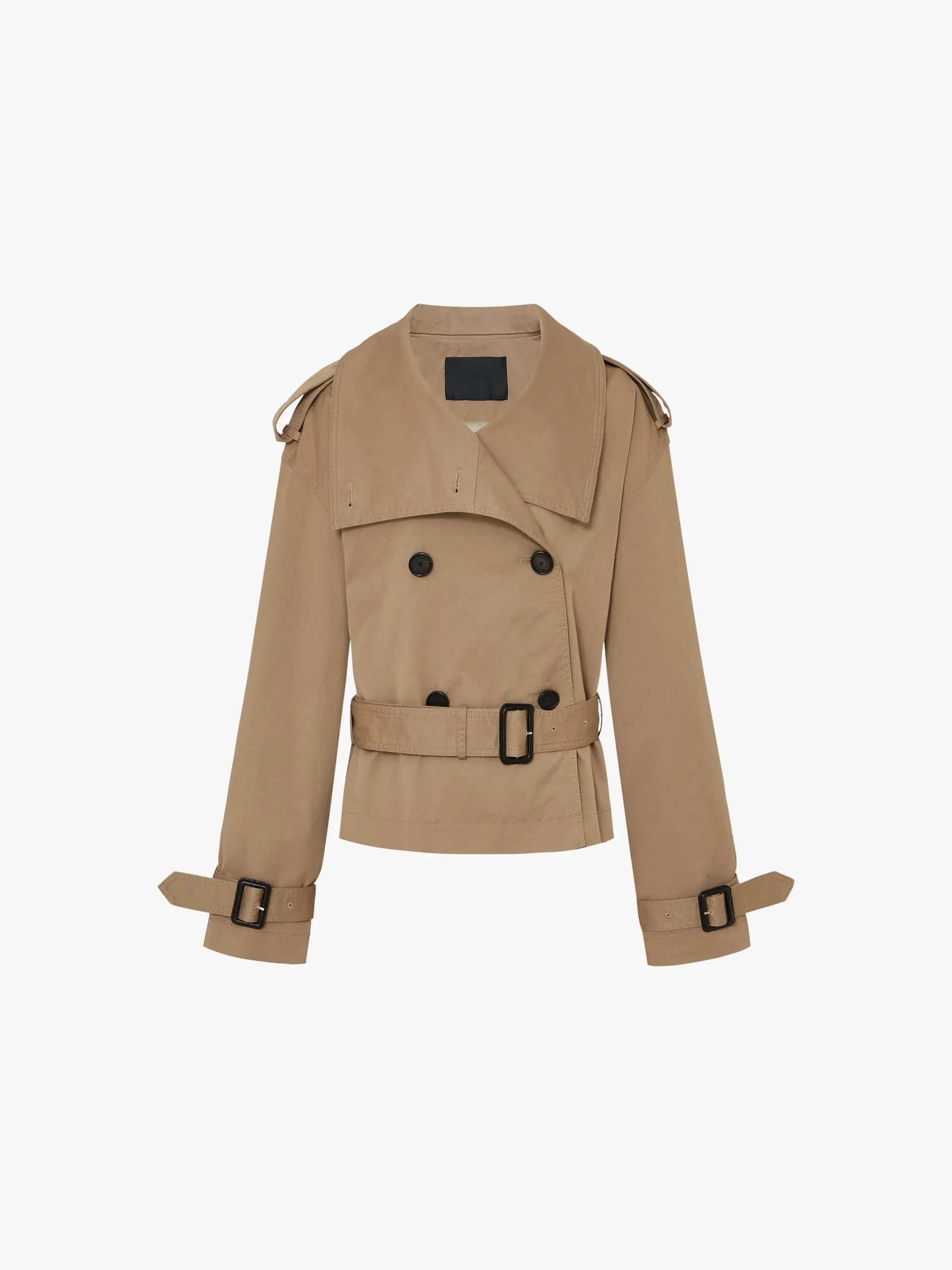 Cropped Cotton Trench Coat