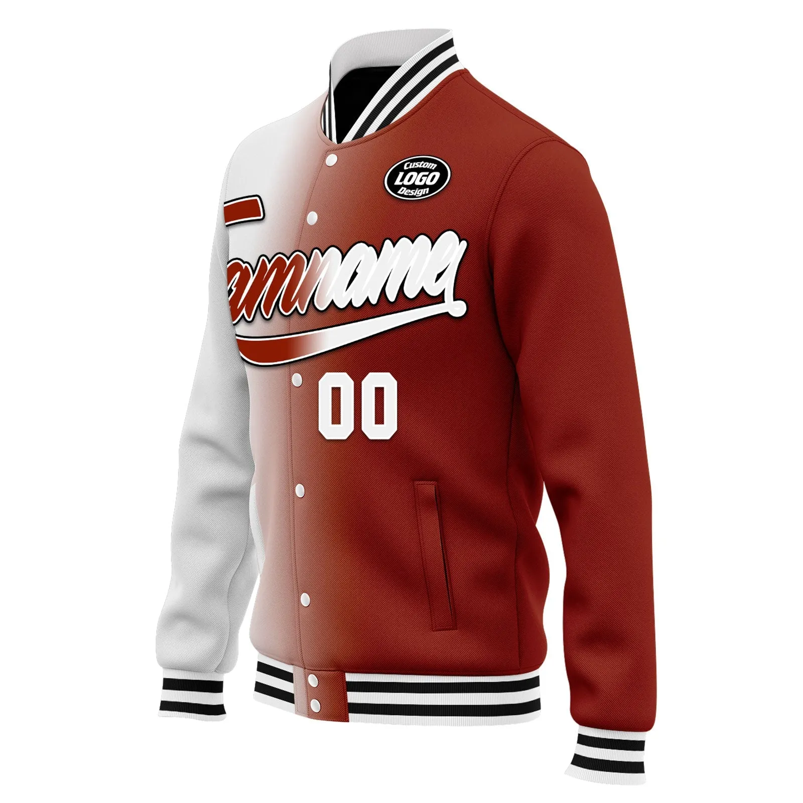 Custom Gradient Fashion Jacket Bomber Full-Snap Varsity Letterman Personalized Jacket FZ005-D028016-17