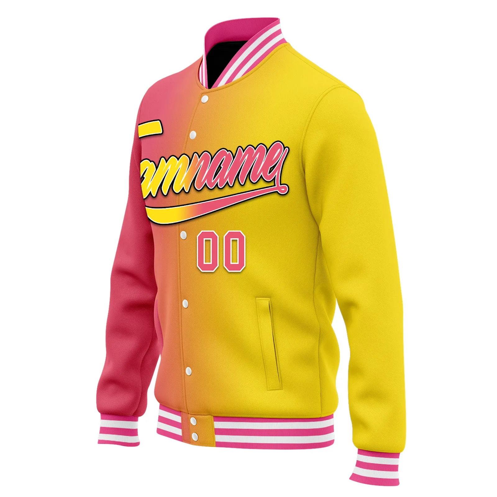 Custom Split Fashion Jacket Bomber Full-Snap Varsity Letterman Personalized Jacket FZ005-D028014-1