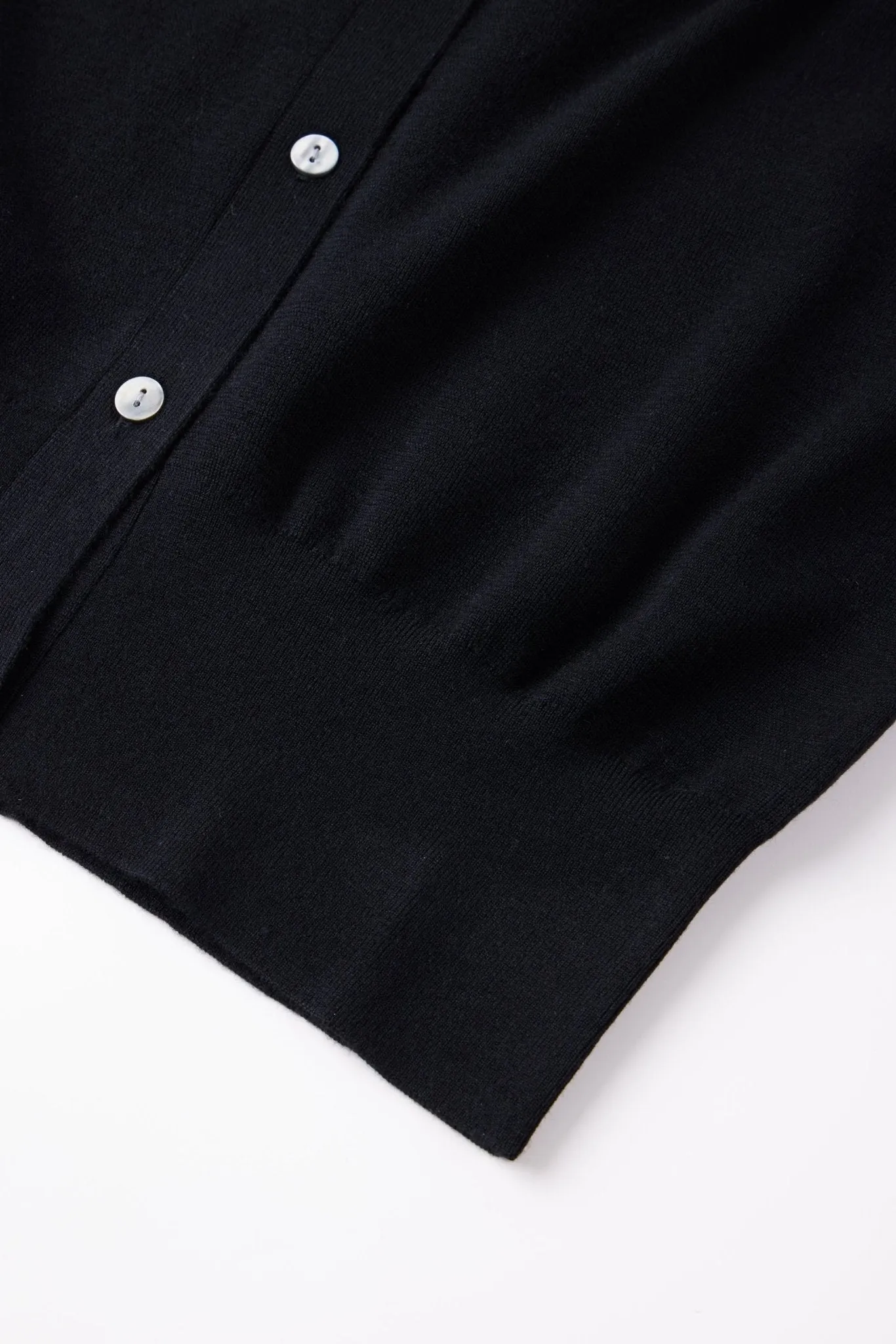 DELUXE silk-cashmere blended polo sweater (Black)