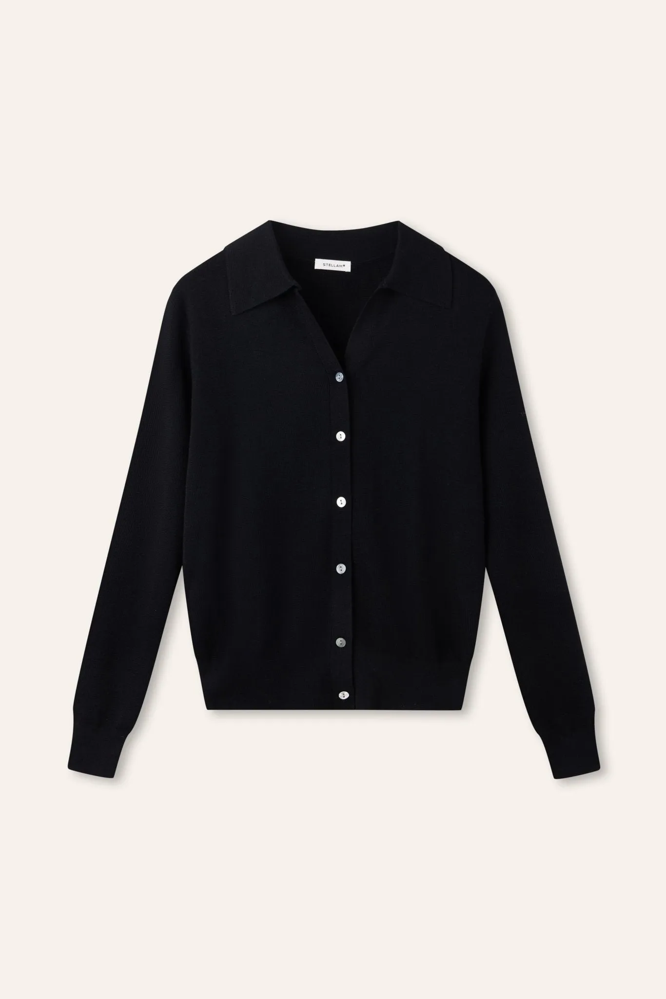 DELUXE silk-cashmere blended polo sweater (Black)