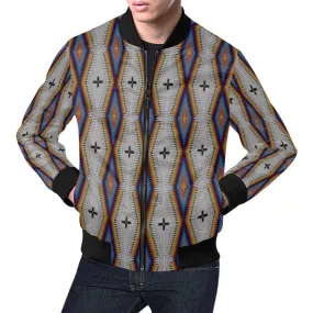 Diamond in the Bluff White All Over Print Bomber Jacket for Men