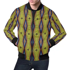 Diamond in the Bluff Yellow All Over Print Bomber Jacket for Men