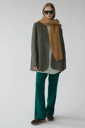 ELI SLIT PANTS - MOSS - SANDWASHED CREPE DE CHINE