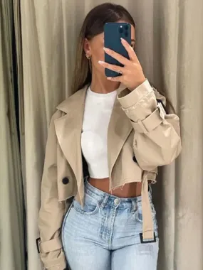 Eliara Cropped Trench Coat