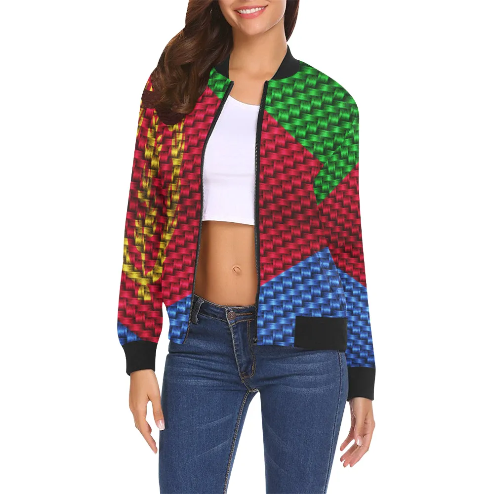 ERITREA FLAG All Over Print Bomber Jacket for Women