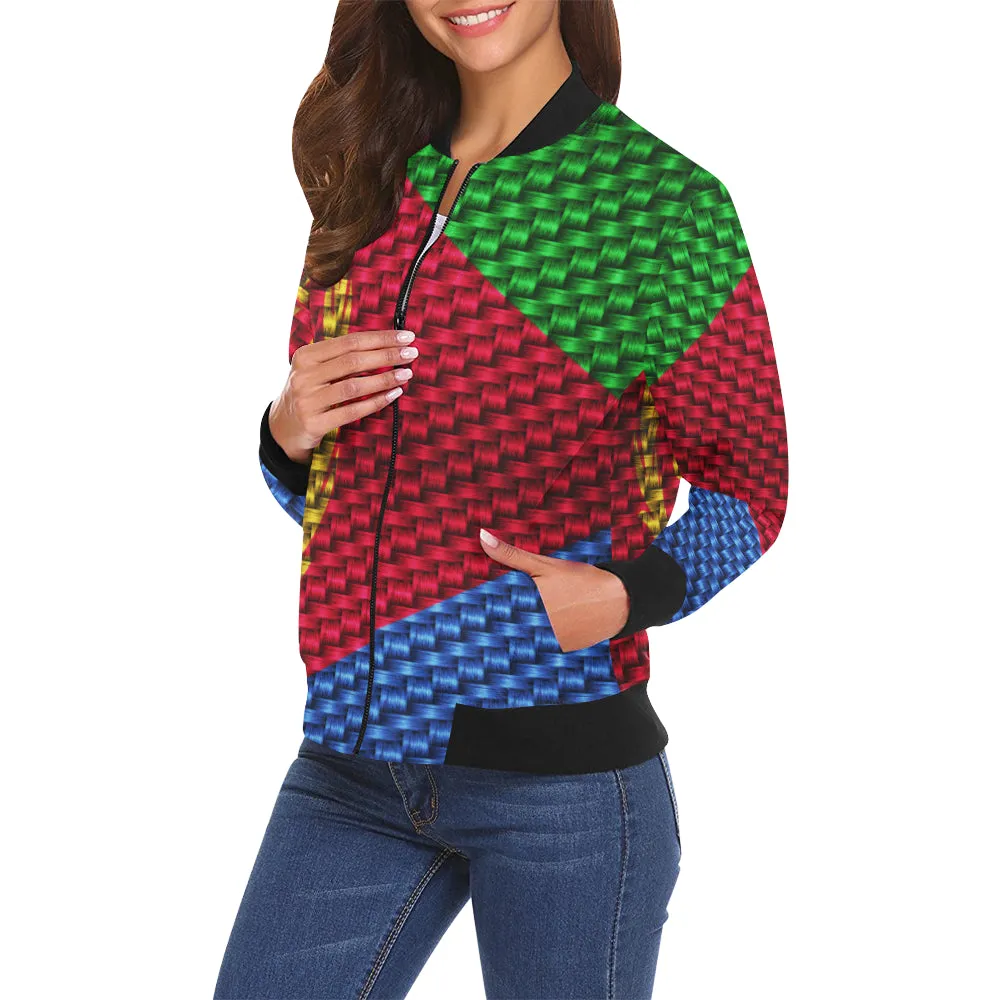 ERITREA FLAG All Over Print Bomber Jacket for Women