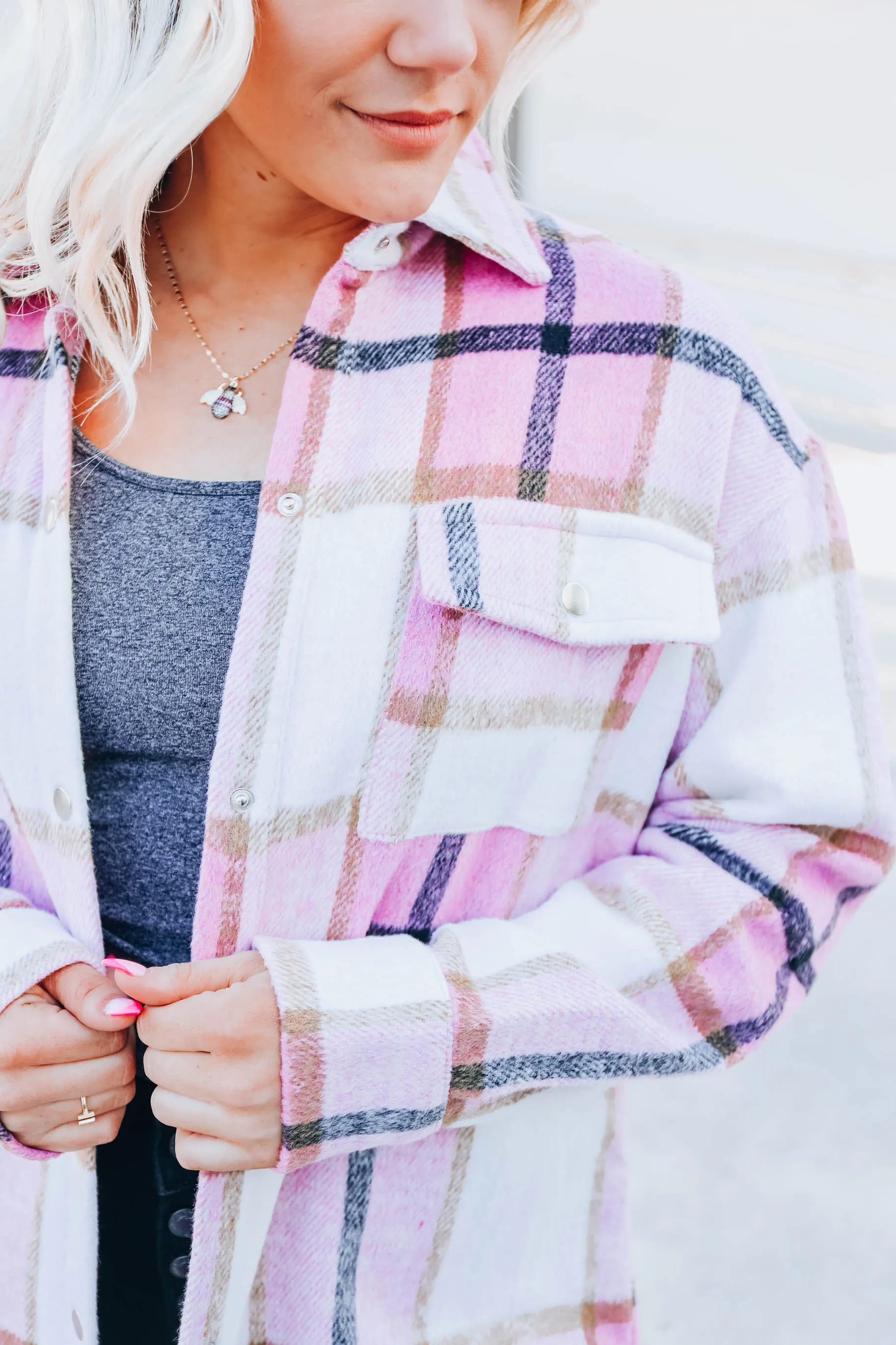 Estes Park Pink Plaid Shacket