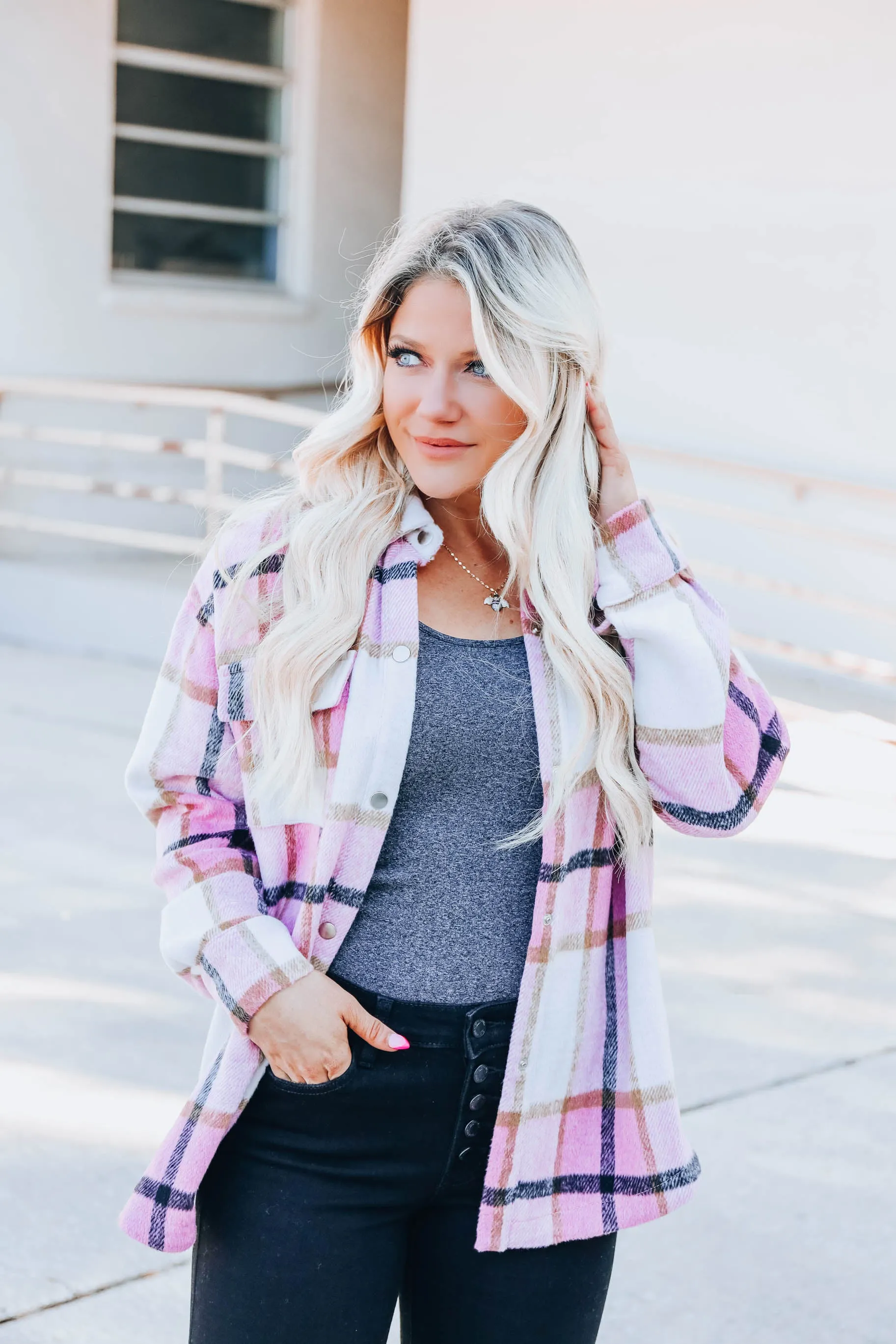 Estes Park Pink Plaid Shacket