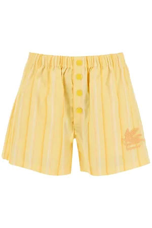 Etro striped shorts with logo embroidery