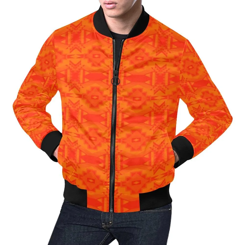 Fancy Orange Carrying Their Prayers Bomber Jacket for Men