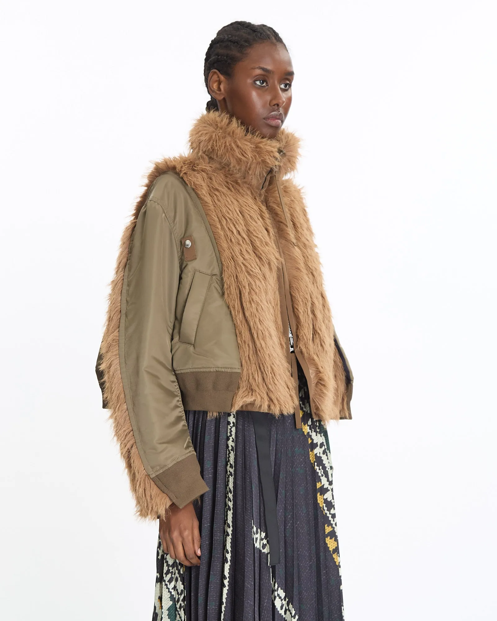 Faux Fur x Nylon Blouson