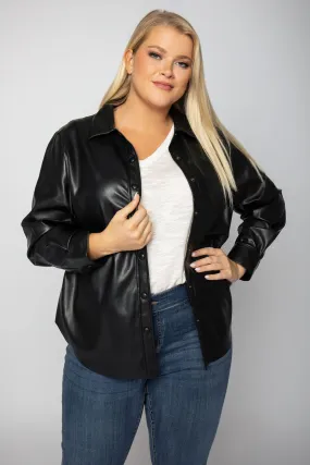 FAUX LEATHER SHIRT